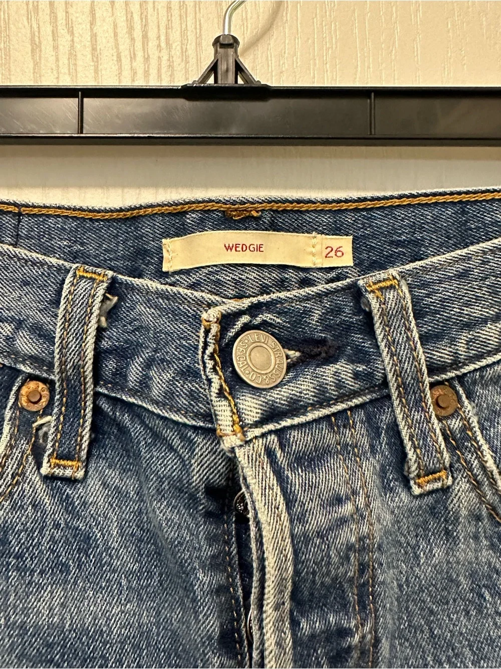 Levi's Blue Denim Raw Hem Cutoff Shorts - Women